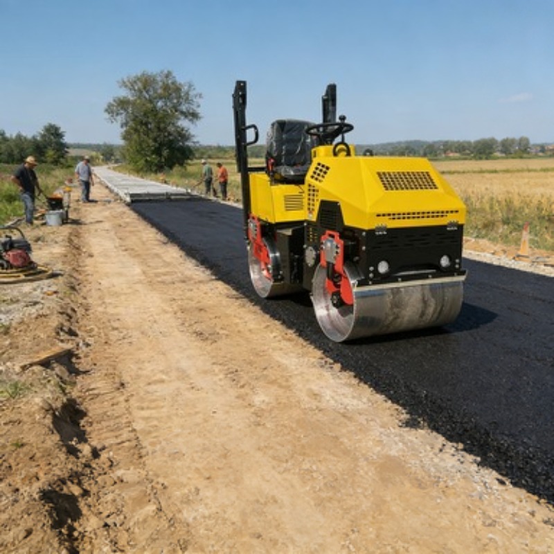 Heavy Equipment For Construction - Jednobębnowy wałek drogowy wibracyjny, maszyna do