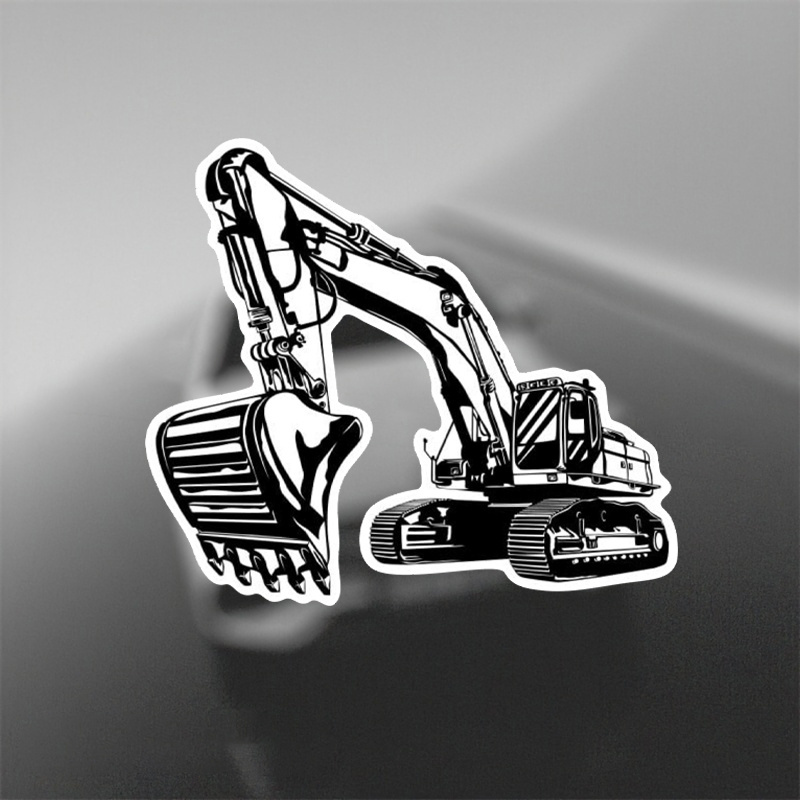 Czarno-biała kreskówkowa nakle – Heavy Equipment Stickers recenzja i cena